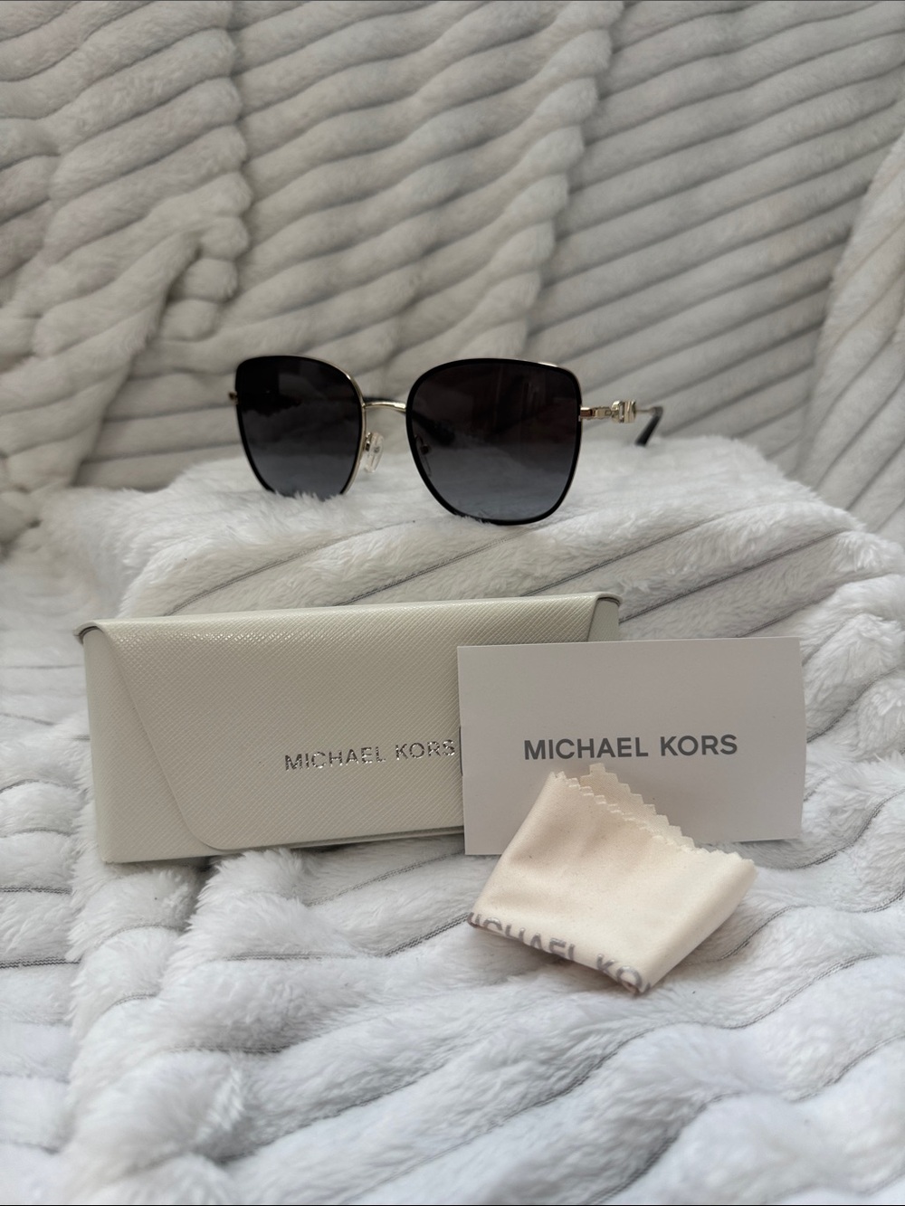 Michael Kors Black Gradient Lens Sunglasses with Gold Frame
